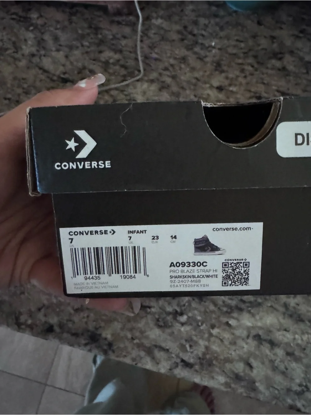 Converse Infant Pro Blaze Strap Hi Sharkskin/Black/White Sneakers